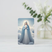 Carte De Visite Prière religieuse catholique Vierge Marie (Debout devant)