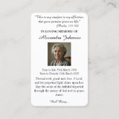 Carte De Visite Prière religieuse catholique Vierge Marie (Dos)