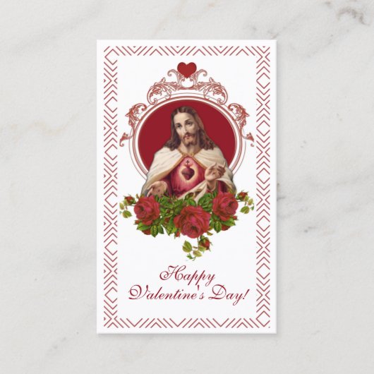 Carte De Visite Prière religieuse de Saint-Valentin (Devant)