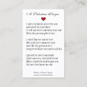 Carte De Visite Prière religieuse de Saint-Valentin (Dos)