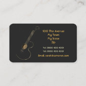 Carte De Visite Prime de logo de guitare acoustique (Dos)