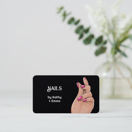 Carte De Visite Prime de manucure de deux noms (Debout devant)