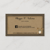 Carte de visite primitif avec Saltbox House rouge (Dos)