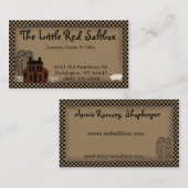 Carte de visite primitif de Saltbox rouge (Devant / Derrière)
