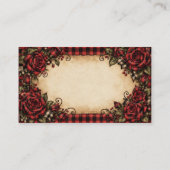 Carte de visite primitive Rose rouge (Dos)