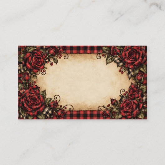 Carte de visite primitive Rose rouge (Devant)