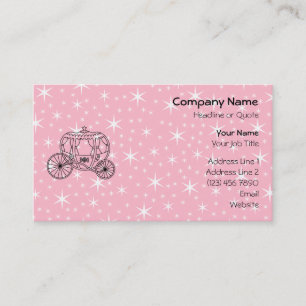 Carte De Visite Princesse Coach Design dans le noir et le rose