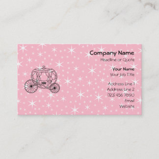 Carte De Visite Princesse Coach Design dans le noir et le rose
