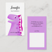Carte De Visite Princesse de dinosaure de rose de télécarte de (Devant / Derrière)