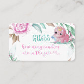 Carte De Visite Princesse Dinosaure Rose Combien De Candies Dans U (Devant)