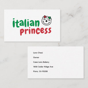 Carte De Visite Princesse Italienne - Ours À Main Mignonne