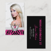 Carte De Visite Princesse TTT-Parfaite Pink Zebra Diamonds (Devant / Derrière)