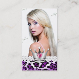 Carte De Visite Princesse TTT-Parfaite Purple Leopard Diamonds