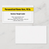 Carte de visite principal de la pensée professionn (Devant / Derrière)