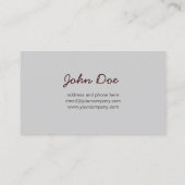 Carte de visite principal de l'assurance-vie (Dos)