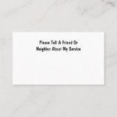 Carte de visite principal des aidants naturels (Dos)