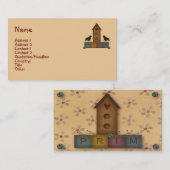 Carte de visite principal d'oiseaux (Devant / Derrière)