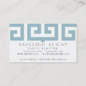 Carte de visite principal grec bleu (Dos)