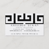 Carte de visite principal grec noir et blanc (Dos)