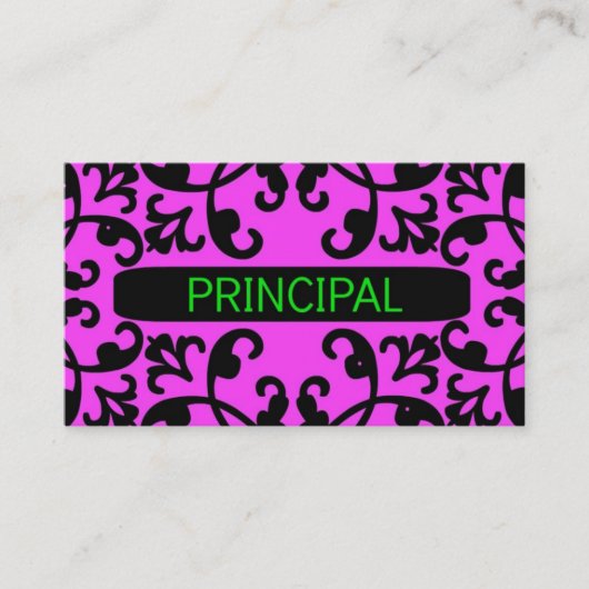 Carte de visite principal Pink Damask (Devant)