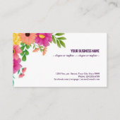 Carte De Visite Printemps avec fleurs colorées (Dos)