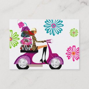 Carte De Visite Printemps Fashion Sacs à main Retro Fleurs de marg