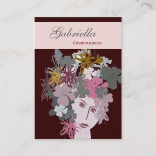 Carte De Visite Printemps Floral floraison beauté femme visage