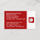 Carte De Visite Prise d'alimentation à deux broches, électricien (Devant)