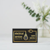 Carte De Visite Prise d'ampoule rétro Circuit électrique (Debout devant)