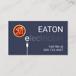 Carte De Visite Prise de cordon électrique d'électricien décolorée