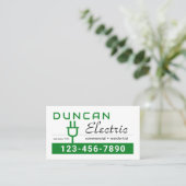 Carte De Visite Prise électrique verte rétro (Debout devant)