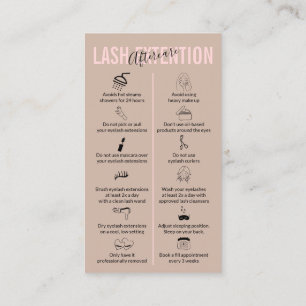 Carte De Visite Prise en charge Brown de l'extension Lash