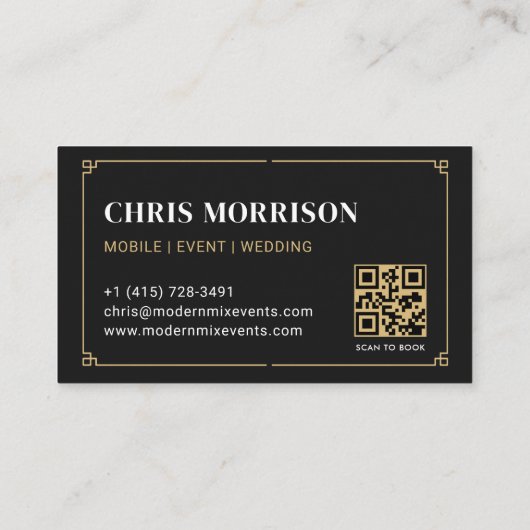 Carte De Visite Private Bartender QR Code Professional (Dos)