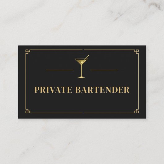 Carte De Visite Private Bartender QR Code Professional (Devant)