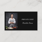 Carte De Visite Private chef black white photo catering QR code (Devant)