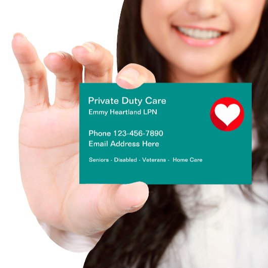 Carte De Visite Private Duty Nurse Home Care