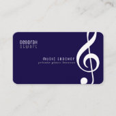 Carte De Visite Private lessons music teacher dark-blue (Devant)