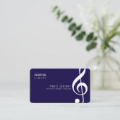 Carte De Visite Private lessons music teacher dark-blue (Debout devant)