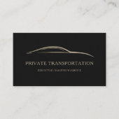 Carte De Visite Private Transportation QR Code Black & Gold (Devant)