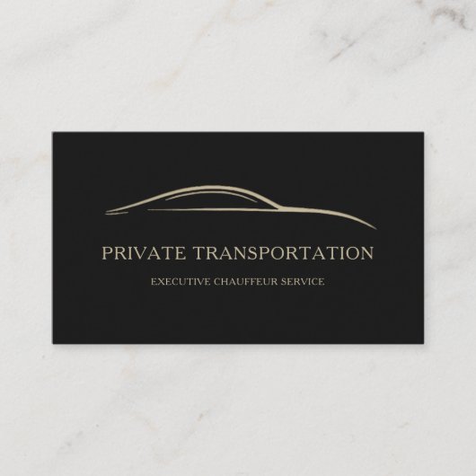 Carte De Visite Private Transportation QR Code Black & Gold (Devant)