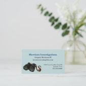 Carte de visite privé bleu vert d'enquête (Debout devant)