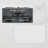 Carte de visite privé d'enquête (Devant / Derrière)
