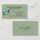 Carte de visite privé d'enquête d'empreintes (Devant / Derrière)