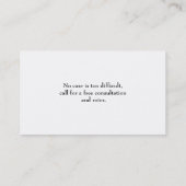 Carte de visite privé noir d'enquête (Dos)