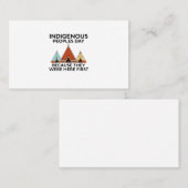 Carte De Visite Prix Indigenous Peoples Day They Were Here First N (Devant / Derrière)