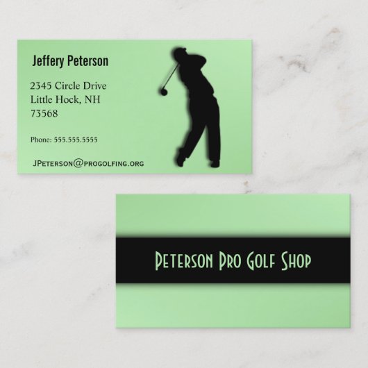 Carte De Visite Pro Golf Green (Devant / Derrière)