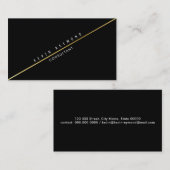 carte de visite pro noir avec ligne d'or en diagon (Devant / Derrière)