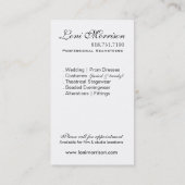 Carte De Visite Pro ouvrière couturière : Couturière, modeleuse, (Dos)