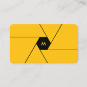 Carte De Visite Pro Photographe Lentille Jaune Foncé Moderne (Devant)