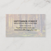 Carte De Visite Pro Photography (Forêt) (Dos)
